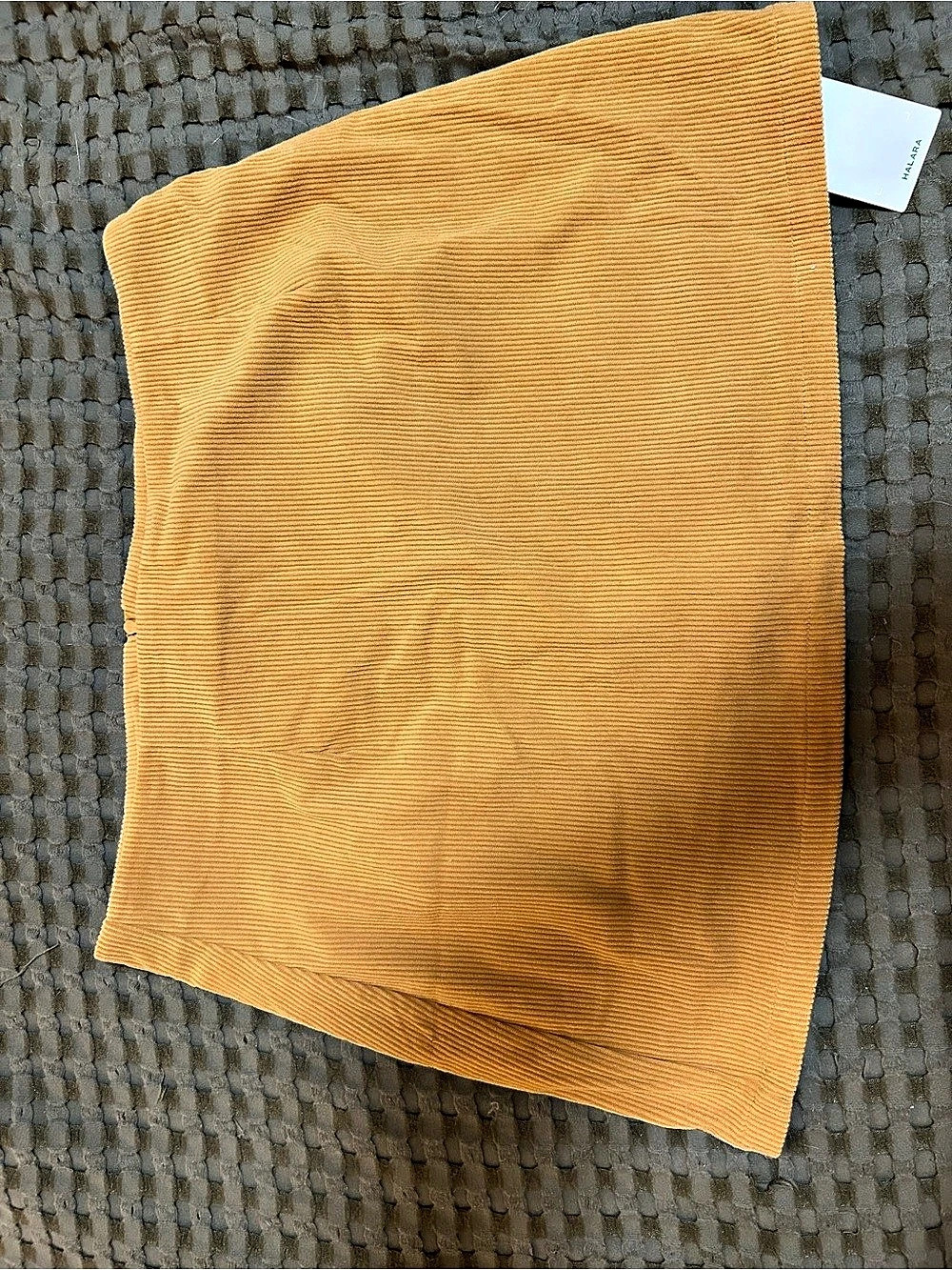 HALARA High Waisted 2-in-1 A Line Mini Corduroy Casual Skirt Orange